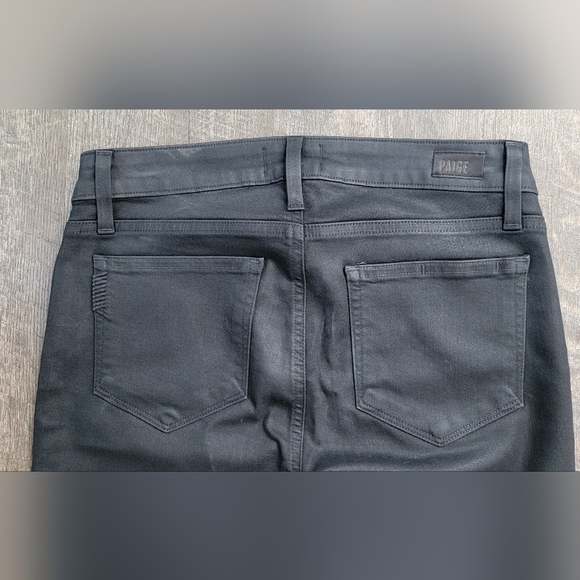 Paige Verdugo Ultra Skinny Ankle Jean's Women's 29 Sterling Black Luxe Coating - Picture 5 of 13